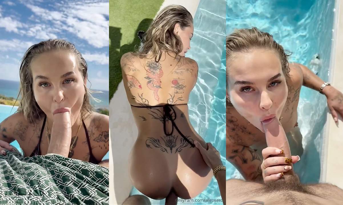 Ali Rose Gets Plowed In The Pool