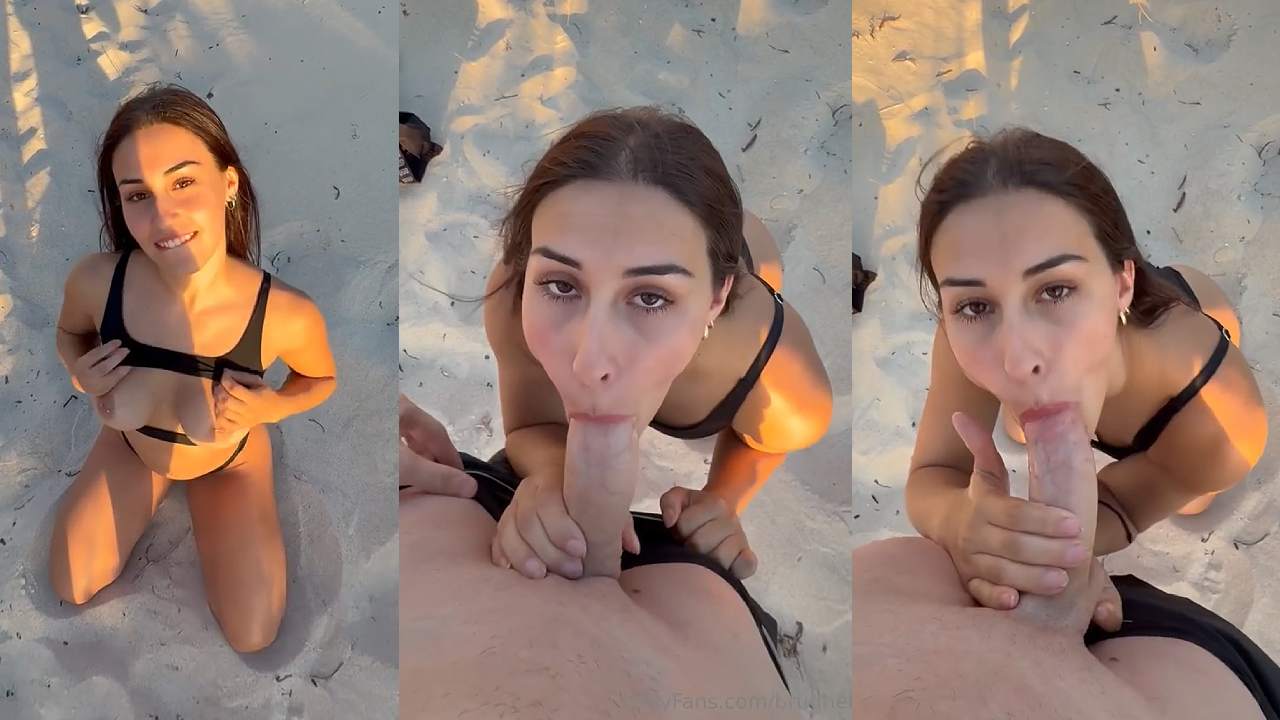 Sarah Henderson Blows a Cock In Public Beach