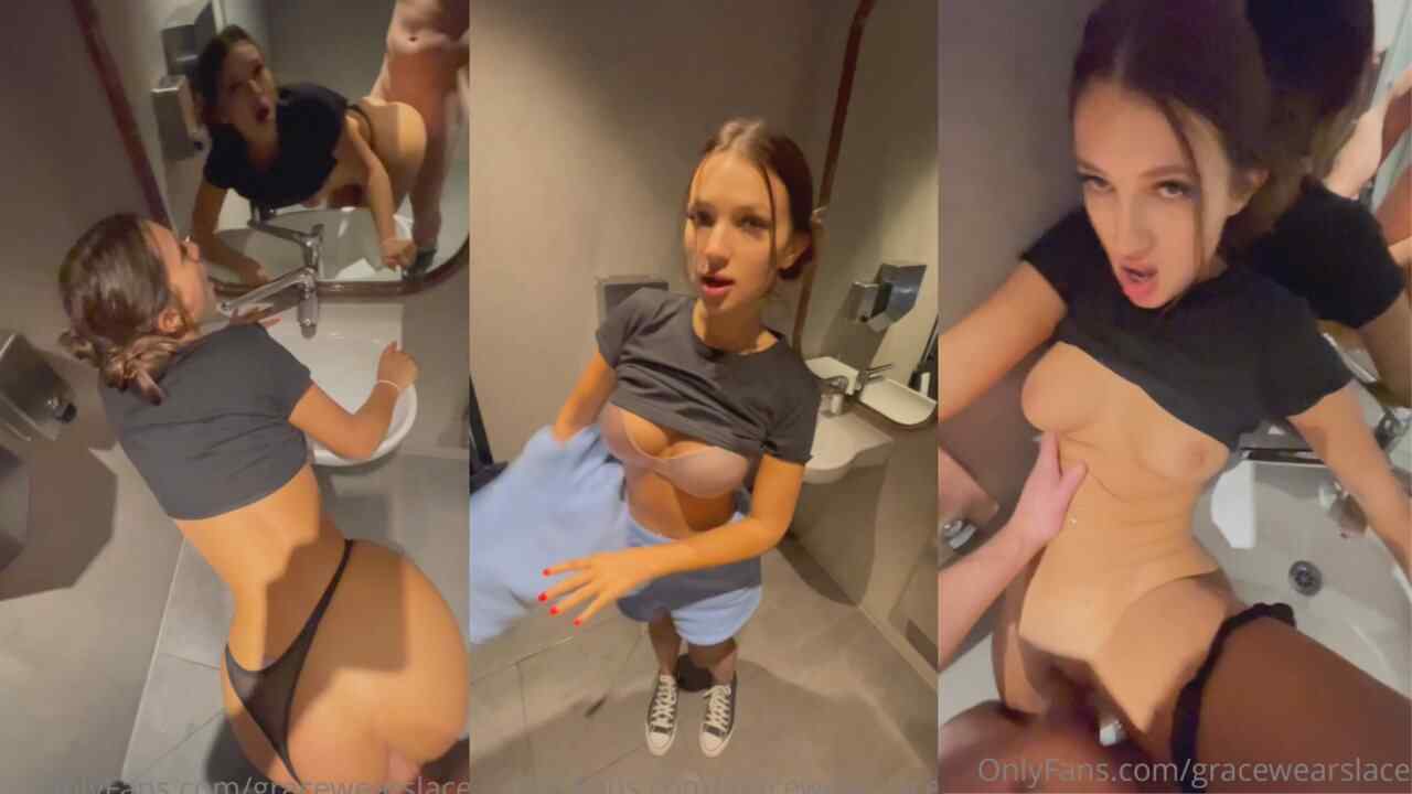 Gracewearslace Fucks in Airport Toilet Sex Tape Video Leaked